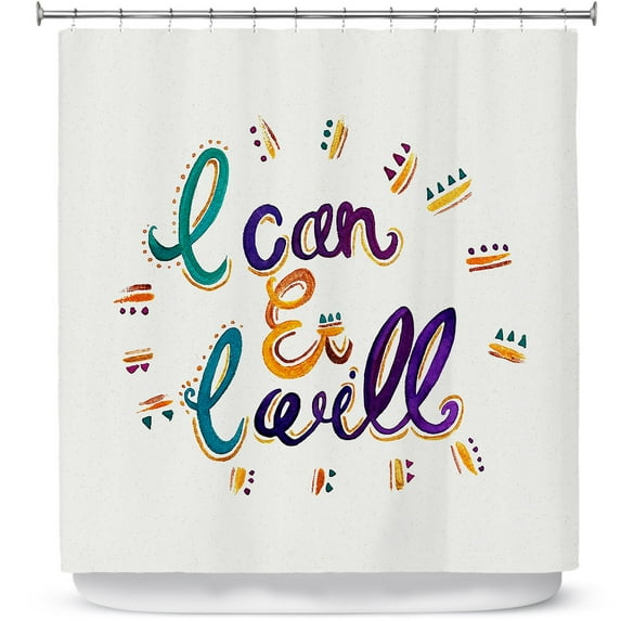 Shower Curtains 70" x 93" from DiaNoche Designs by Pom Graphic Design - I Can and I WIll