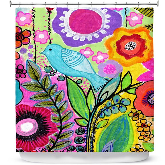 Shower Curtains 70" x 93" from DiaNoche Designs by Robin Mead - Beauty Bird 3