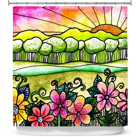 Shower Curtains 70" x 93" from DiaNoche Designs by Robin Mead - Bright Horizon