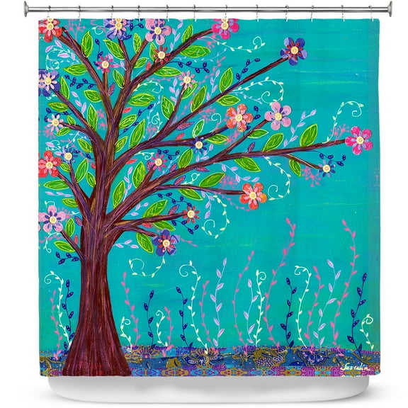 Shower Curtains 70" x 93" from DiaNoche Designs by Sascalia - Happy Tree