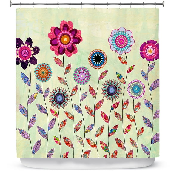 Shower Curtains 70" x 93" from DiaNoche Designs by Sascalia - Purple Flowers