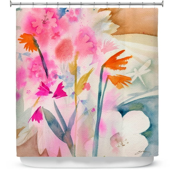 Shower Curtains 70" x 93" from DiaNoche Designs by Sheila Golden - Dragonfly 3