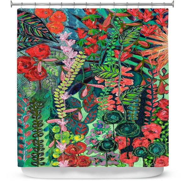 Shower Curtains 70" x 93" from DiaNoche Designs by Sonia Begley - Tropical Night Jungle