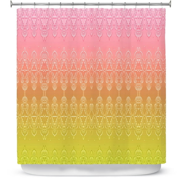 Shower Curtains 70" x 93" from DiaNoche Designs by Susie Kunzelman - Ombre Pattern II Peach Pink