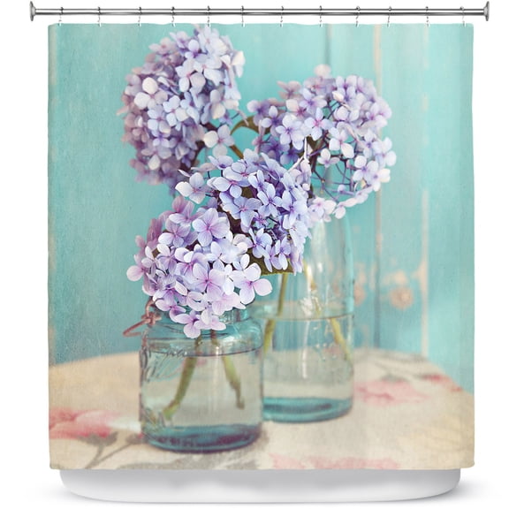 Shower Curtains 70" x 93" from DiaNoche Designs by Sylvia Cook - Hydrangeas in Mason Jars