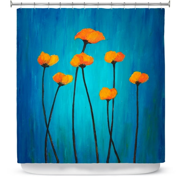 Shower Curtains 70" x 93" from DiaNoche Designs by Tara Viswanathan - Eternal Poppies