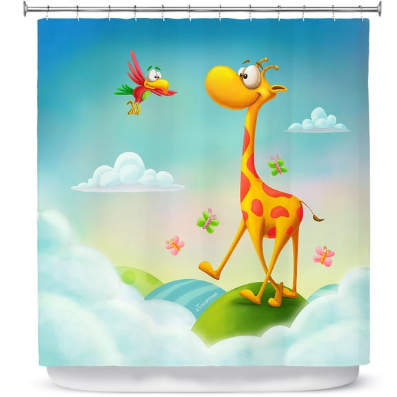 Shower Curtains 70" x 93" from DiaNoche Designs by Tooshtoosh - At the Hop Giraffe