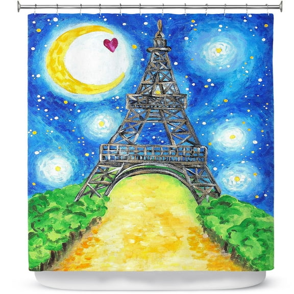 Shower Curtains 70" x 93" from DiaNoche Designs by nJoy Art - Paris At Night