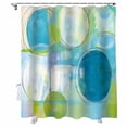 thumbnail image 1 of Shower Curtains Abstract Blue White Green Printing Bath Curtain Graffiti Waterproof Bathroom Shower Curtain Set with Hooks Decoration 72 x 84 Inches, 1 of 7