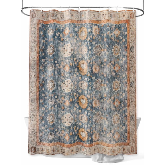 Shower Curtains Abstract Figure Medieval Bath Curtain Ethnic Style Turkish Texture Waterproof Bathroom Shower Curtain Set with Hooks Decoration 72 x 84 Inches