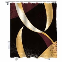 Shower Curtains Abstract Gold Black Striped Bath Curtain Modern Waterproof Bathroom Shower Curtain Set with Hooks Decoration 36 x 72 Inches