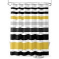thumbnail image 1 of Shower Curtains for Bathroom-36"x72", Watercolor Classic Stripe Waterproof Bath Curtain Grommet Shower Curtain Set with Hooks, Grey Black Yellow Lines Washable Bath Accessories, 1 of 6