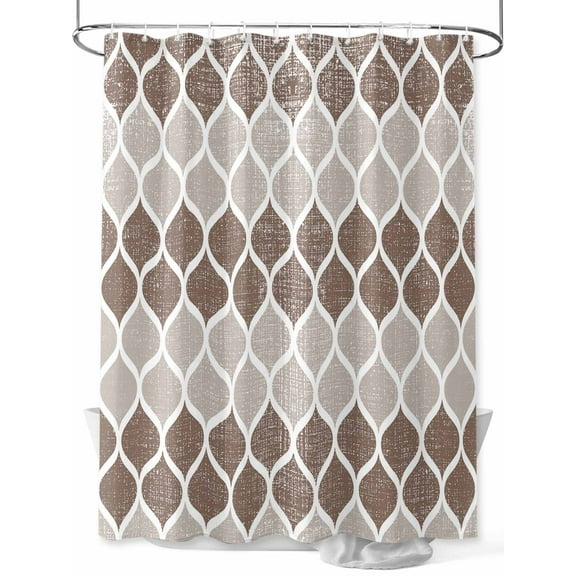 Shower Curtains for Bathroom-36"x78", Mid Century Abstract Waterproof Bath Curtain Grommet Shower Curtain Set with Hooks, Brown Khaki Moroccan Aesthetics Washable Bath Accessories