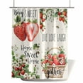 thumbnail image 1 of Shower Curtains for Bathroom-36"x78",Summer Rustic Strawberry Flower Waterproof Bath Curtain Grommet Shower Curtain Set with Hooks,Farmhouse Fruit Floral Bee Washable Bath Accessories, 1 of 7