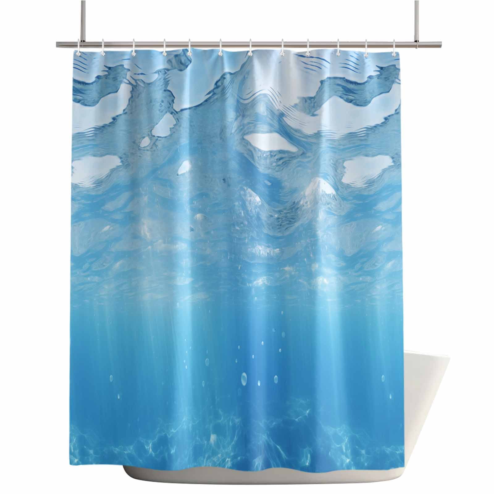 Shower Curtains for Bathroom-60"x72",Summer Marine Blue Seawater ...