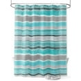 thumbnail image 1 of Shower Curtains for Bathroom-60"x72", Turquoise Gray Striped Waterproof Bath Curtain Grommet Shower Curtain Set with Hooks, Vintage Horizontal Stripes Washable Bath Accessories, 1 of 6