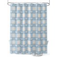 thumbnail image 1 of Shower Curtains for Bathroom-66"x72", Blue Lattice on Rustic Burlap Waterproof Bath Curtain Grommet Shower Curtain Set with Hooks, Classic Checker Sweet Heart Washable Bath Accessories, 1 of 6