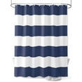 thumbnail image 1 of Shower Curtains for Bathroom-66"x72", Nautical Navy Blue and White Stripe Waterproof Bath Curtain Grommet Shower Curtain Set with Hooks, Modern Geometric Line Art Washable Bath Accessories, 1 of 6