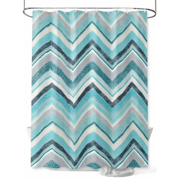Shower Curtains for Bathroom-72"x72", Nordic Geometric Lines Art Waterproof Bath Curtain Grommet Shower Curtain Set with Hooks, Colorful Wave Twill Stripes Washable Bath Accessories