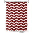 thumbnail image 1 of Shower Curtains for Bathroom-72"x72", Red White Stripe Water Ripple Waterproof Bath Curtain Grommet Shower Curtain Set with Hooks, Abstract Minimalist Geometric Art Washable Bath Accessories, 1 of 6