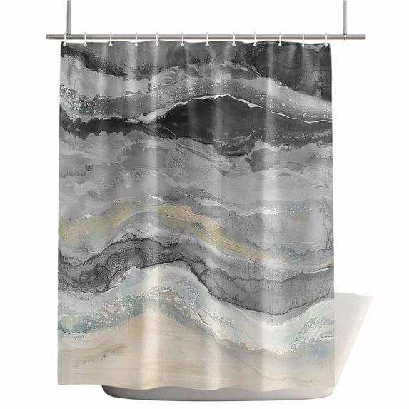 Shower Curtains for Bathroom-72"x84",Abstract Ocean Seaside Ombre Art Waterproof Bath Curtain Grommet Shower Curtain Set with Hooks,Coastal Beach Sea Wave Washable Bath Accessories
