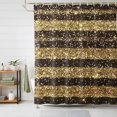 thumbnail image 1 of Shower Curtains for Bathroom, Black Golden Striped Waterproof Fabric Shower Curtain, Luxury Farmhouse Stripes Decorative Bathroom Curtain for Bathtub, 72"x72", No Hooks Included, 1 of 9