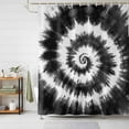 thumbnail image 1 of Shower Curtains for Bathroom, Black Gray Ombre Waterproof Fabric Shower Curtain, Retro Abstract Tie-dye Tribal Boho Decorative Bathroom Curtain for Bathtub, 66"x72", No Hooks Included, 1 of 9