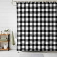 thumbnail image 1 of Shower Curtains for Bathroom, Black White Plaid Waterproof Fabric Shower Curtain, Modern Simple Buffalo Check Gingham Decorative Bathroom Curtain for Bathtub, 36"x72", No Hooks Included, 1 of 9