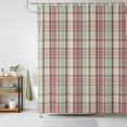thumbnail image 1 of Shower Curtains for Bathroom, Buffalo Plaid Waterproof Fabric Shower Curtain, Farmhouse Red Green Beige Check Gingham Decorative Bathroom Curtain for Bathtub, 36"x72", No Hooks Included, 1 of 9