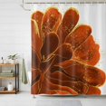thumbnail image 1 of Shower Curtains for Bathroom, Burnt Orange Waterproof Fabric Shower Curtain, Sparkle Gold Stained Floral Flower Art Decorative Bathroom Curtain for Bathtub, 72"x78", No Hooks Included, 1 of 9