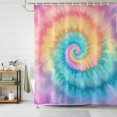 thumbnail image 1 of Shower Curtains for Bathroom, Colorful Tie Dye Waterproof Fabric Shower Curtain, Rainbow Ombre Abstract Pattern Art Decorative Bathroom Curtain for Bathtub, 36"x72", No Hooks Included, 1 of 9