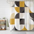 thumbnail image 1 of Shower Curtains for Bathroom, Geometric, Waterproof Fabric Shower Curtain, Abstract Middle Century Boho Orange Black Grey Polka Dot Decorative Bathroom Curtain for Bathtub, 66"x72", No Hooks Included, 1 of 9