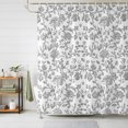 thumbnail image 1 of Shower Curtains for Bathroom, Grey Flower Waterproof Fabric Shower Curtain, Vintage Farmhouse Boho Leaf Spring Plant Decorative Bathroom Curtain for Bathtub, 72"x72", No Hooks Included, 1 of 9