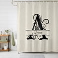 thumbnail image 1 of Shower Curtains for Bathroom, Letter A Waterproof Fabric Shower Curtain, Monogram Words Decorative Bathroom Curtain for Bathtub, 72"x84", No Hooks Included, 1 of 9