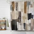 thumbnail image 1 of Shower Curtains for Bathroom, Modern Black Brown Waterproof Fabric Shower Curtain, Abstract Oil Painting Art Decorative Bathroom Curtain for Bathtub, 72"x78", No Hooks Included, 1 of 9