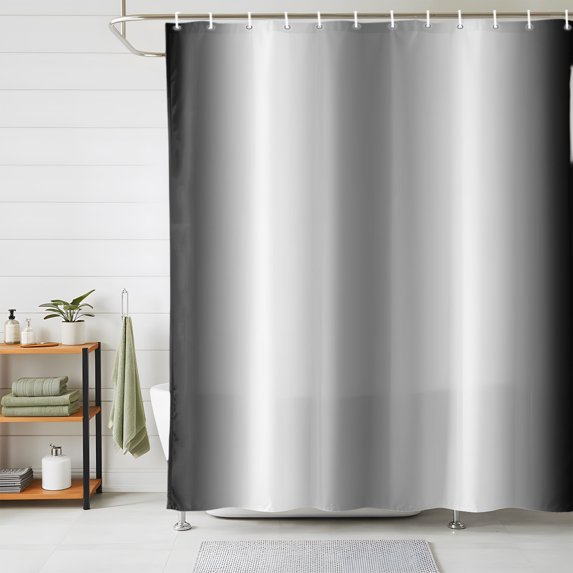 Shower Curtains for Bathroom, Ombre Black White Waterproof Fabric Shower Curtain, Simple Abstract Striped Farmhouse Decorative Bathroom Curtain for Bathtub, 36"x72", No Hooks Included