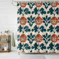thumbnail image 1 of Shower Curtains for Bathroom, Orange Green Botanical Art Waterproof Fabric Shower Curtain, Summer Greenery Floral Decorative Bathroom Curtain for Bathtub, 36"x72", No Hooks Included, 1 of 9