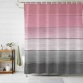 thumbnail image 1 of Shower Curtains for Bathroom, Pink Gray Waterproof Fabric Shower Curtain, Vintage Country Gradient Wooden Plank Line Decorative Bathroom Curtain for Bathtub, 66"x72", No Hooks Included, 1 of 9