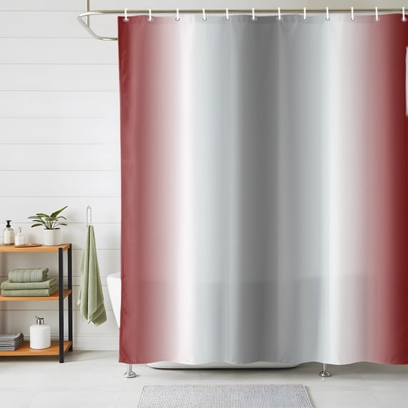 Shower Curtains for Bathroom, Red Grey Waterproof Fabric Shower Curtain, Gray Farmhouse Modern Rustic Decorative Bathroom Curtain for Bathtub, 36"x72", No Hooks Included