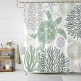 thumbnail image 1 of Shower Curtains for Bathroom, Sage Green Coastal Turtle Waterproof Fabric Shower Curtain, Ocean Coral Nautical Decorative Bathroom Curtain for Bathtub, 66"x72", No Hooks Included, 1 of 9