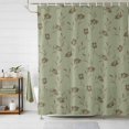 thumbnail image 1 of Shower Curtains for Bathroom, Sage Green Floral Waterproof Fabric Shower Curtain, Vintage Spring Botanical Flowers Decorative Bathroom Curtain for Bathtub, 66"x72", No Hooks Included, 1 of 9