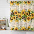 thumbnail image 1 of Shower Curtains for Bathroom, Sunflower Waterproof Fabric Shower Curtain, Yellow Spring Floral Summer Botanical Rustic Decorative Bathroom Curtain for Bathtub, 66"x72", No Hooks Included, 1 of 9