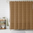 thumbnail image 1 of Shower Curtains for Bathroom, Vintage Rattan Waterproof Fabric Shower Curtain, Minimalist Abstract Wicker Texture Brown Decorative Bathroom Curtain for Bathtub, 72"x78", No Hooks Included, 1 of 9