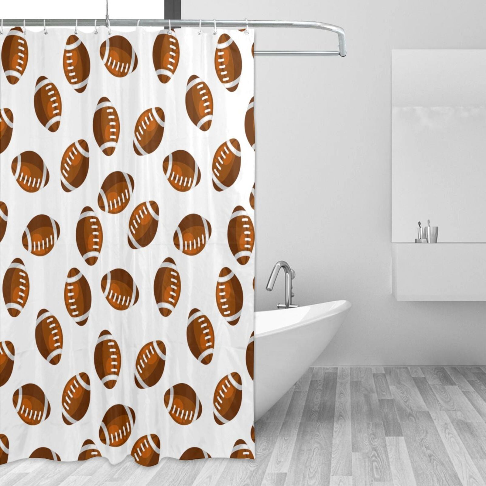 Shower Curtains for Bathroom - brown rugby American football Washable ...