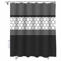 Shower Curtains Black Gray White Striped Bath Curtain Abstract Geometric Texture Waterproof Bathroom Shower Curtain Set with Hooks Decoration 36 x 72 Inches