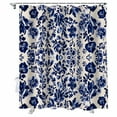 thumbnail image 1 of Shower Curtains Blue Flowers Pattern Bath Curtain Linen Background Waterproof Bathroom Shower Curtain Set with Hooks Decoration 72 x 72 Inches, 1 of 7