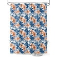 thumbnail image 1 of Shower Curtains Blue Palm Leaves Bath Curtain Orange Tropical Floral Plants Waterproof Bathroom Shower Curtain Set with Hooks Decoration 72 x 84 Inches, 1 of 7