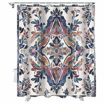 Shower Curtains Boho Floral Bath Curtain Vintage Bohemian Style Waterproof Bathroom Shower Curtain Set with Hooks Decoration 36 x 72 Inches