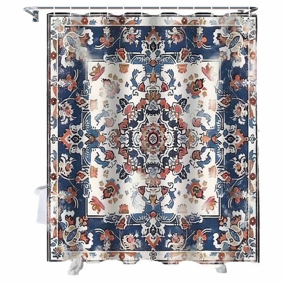 Shower Curtains Boho Flower Bath Curtain Retro Bohemian Style Waterproof Bathroom Shower Curtain Set with Hooks Decoration 72 x 84 Inches