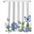 thumbnail image 1 of Shower Curtains Bue Hydrangea Bath Curtain Blue Butterfly Waterproof Bathroom Shower Curtain Set with Hooks Decoration 72 x 72 Inches, 1 of 7